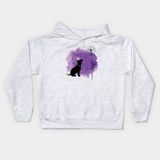 Purple pit bull Kids Hoodie by Amcroga